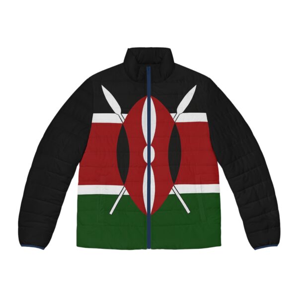 Kenya Flag Puffer Jacket — Men's All-Over Print Patriotic Coat