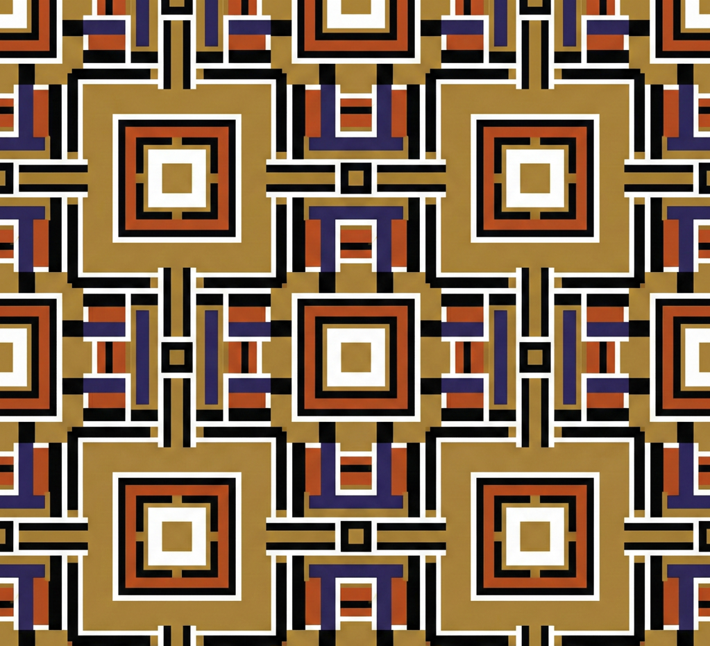 Kente Geometry Reimagined: Heritage Digital Art Print
