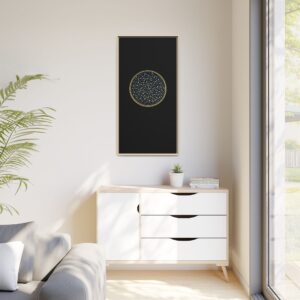 Framed Starfield Canvas Art — Minimal Gold Constellation Wall Decor