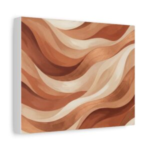Abstract Earth Tone Wave Canvas