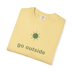 Go Outside T-Shirt — Minimal Nature Tee with Sun Graphic