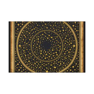 Celestial Constellation Canvas Wrap – Gold Star Map Wall Art