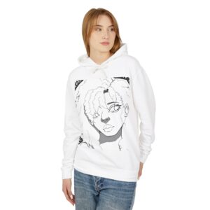 Afro Girl Art Hoodie — Monochrome Illustration Sweatshirt