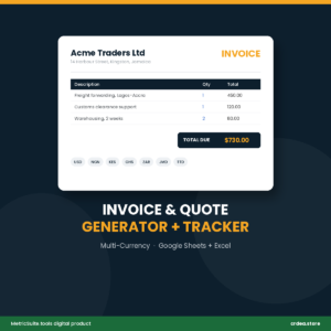Multi-Currency Invoice & Quote Template + Tracker